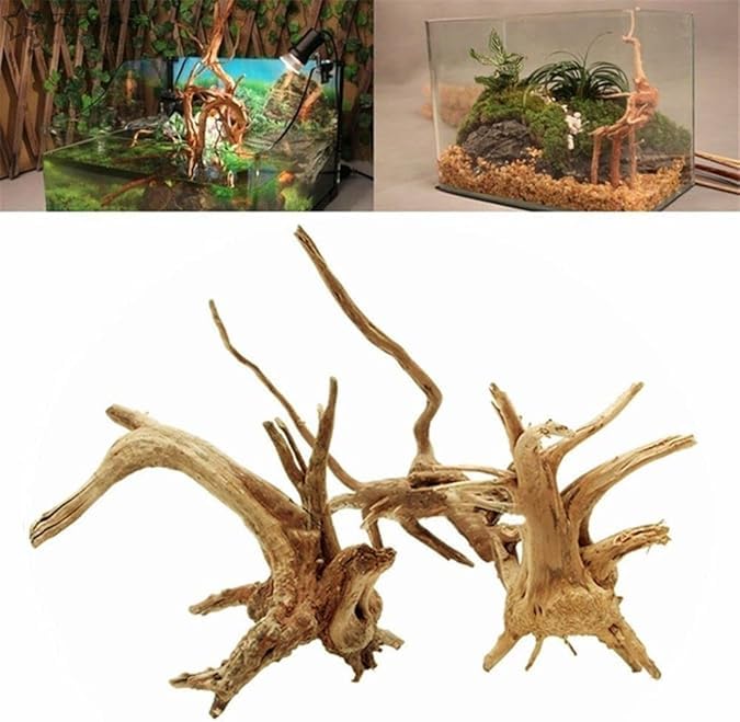Tustao Aquarium Driftwood Branches Natural Wood Reptiles Trunk Wood Fish Tank Decoration Plant Stump Ornament Landscaping, Fish